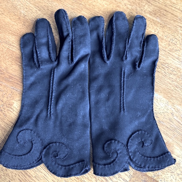 Vintage Accessories - Vintage black fancy dress gloves. Nice cut and details around wrist. Fits sm-med